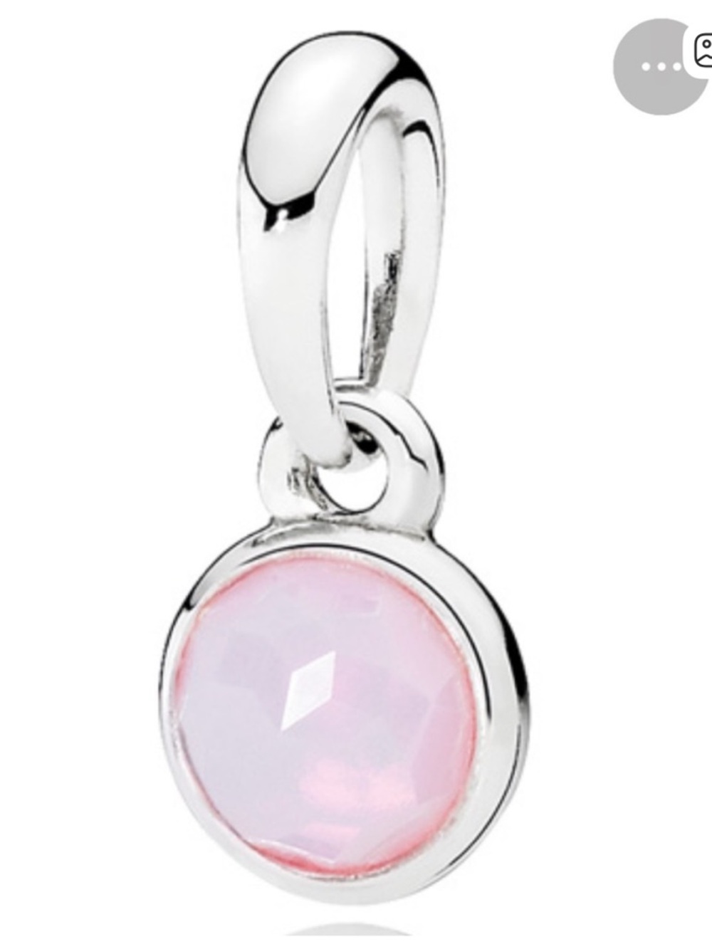 Pandora Pink Faceted Silver Charm Pendant